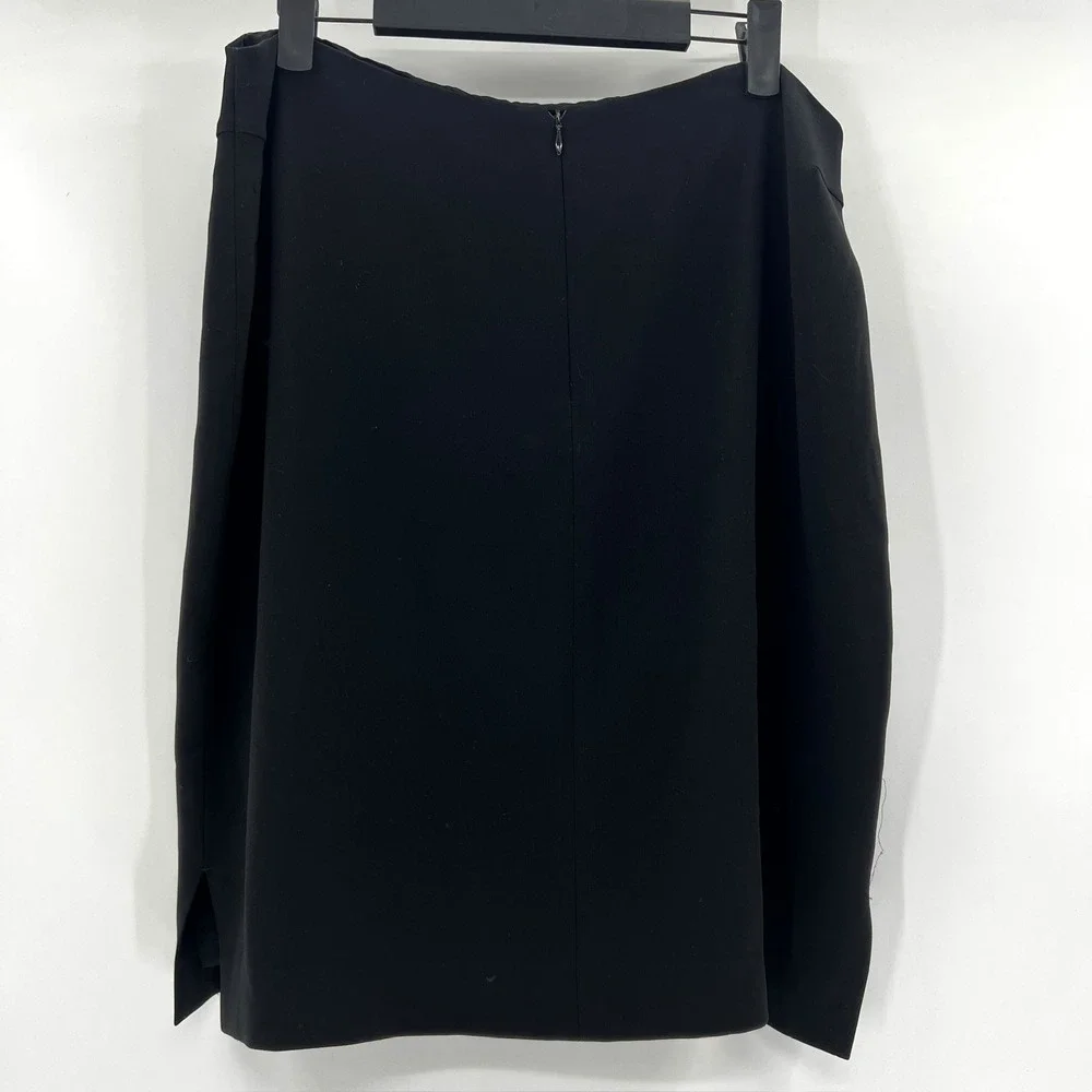 Anne Klein Black‎ Midi Skirt Women's Size 14 Zipper Closure Straight Skirt